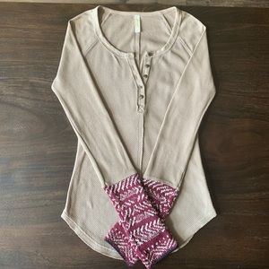 Free People knitted cuff henley